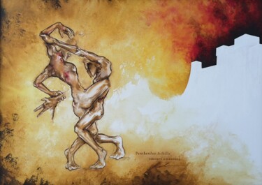 Peinture intitulée "Penthésilée Achille…" par Frédéric Robin, Œuvre d'art originale, Acrylique