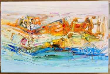 Peinture intitulée "hommage au navigate…" par Frederic Servian, Œuvre d'art originale, Huile