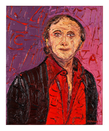 Painting titled "charles aznavour" by Frederic Servian, Original Artwork, Oil
