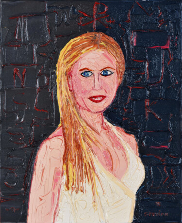 Painting titled "nicole . k - actric…" by Frederic Servian, Original Artwork, Oil