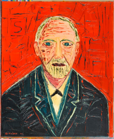 Peinture intitulée "Sigmund Freud" par Frederic Servian, Œuvre d'art originale, Huile