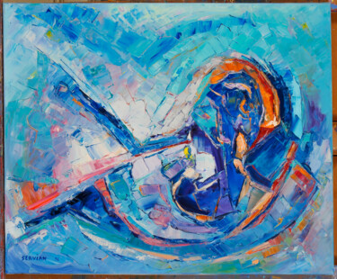 Картина под названием "infini" - Frederic Servian, Подлинное произведение искусства, Масло