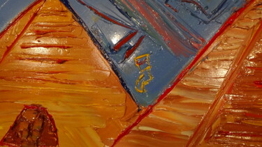 Painting titled "pyramide et neferti…" by Frederic Servian, Original Artwork, Oil