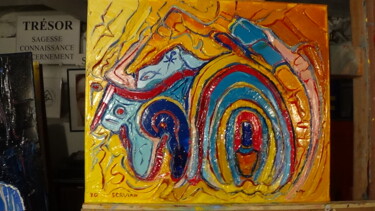 Painting titled "ouverture vers le s…" by Frederic Servian, Original Artwork, Oil