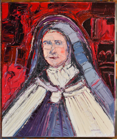 "Thérèse de Lisieux" başlıklı Tablo Frederic Servian tarafından, Orijinal sanat, Petrol