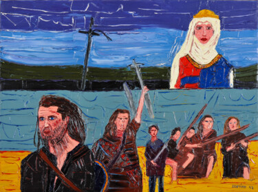 Schilderij getiteld "bravegheart" door Frederic Servian, Origineel Kunstwerk, Olie