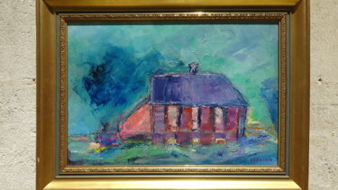 Painting titled "ferme normandie typ…" by Frederic Servian, Original Artwork, Oil