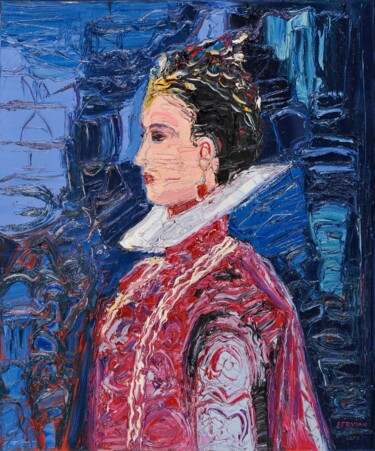 Peinture intitulée "la reine magot isab…" par Frederic Servian, Œuvre d'art originale, Huile