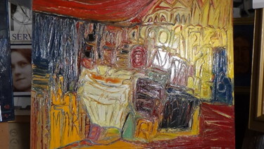 Schilderij getiteld "chambre marthe robin" door Frederic Servian, Origineel Kunstwerk, Olie