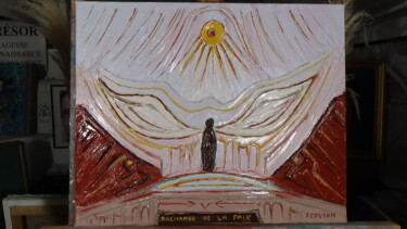 Peinture intitulée "l archange de la pa…" par Frederic Servian, Œuvre d'art originale, Huile