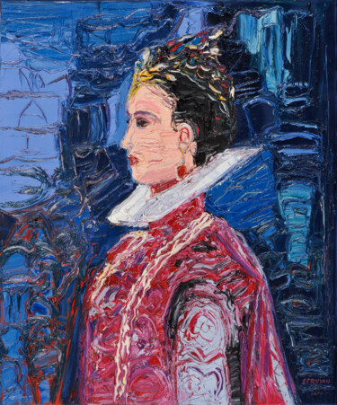 Painting titled "La Reine Margot" by Frederic Servian, Original Artwork, Oil