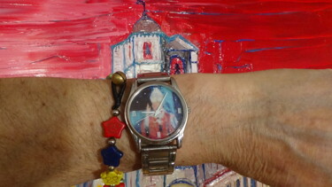 Peinture intitulée "montre artz pape sa…" par Frederic Servian, Œuvre d'art originale, Huile