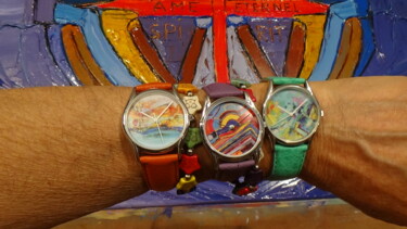 Peinture intitulée "montre servian - tr…" par Frederic Servian, Œuvre d'art originale, Huile