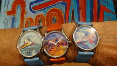Painting titled "montres servian - t…" by Frederic Servian, Original Artwork, Oil