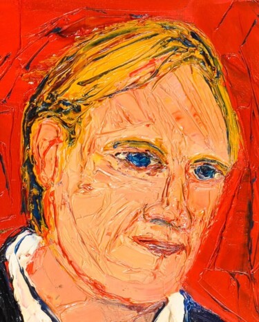 Pittura intitolato "visage acteur celeb…" da Frederic Servian, Opera d'arte originale, Olio