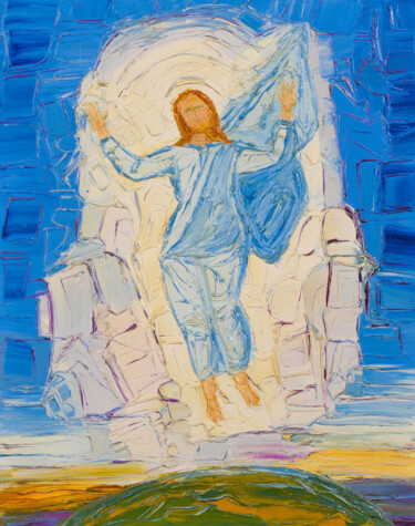 Painting titled "la transfiguration…" by Frederic Servian, Original Artwork, Oil