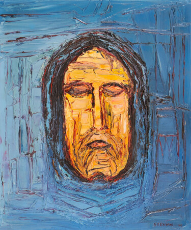 Pintura intitulada "La Sainte Face du C…" por Frederic Servian, Obras de arte originais, Óleo