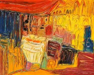 Peinture intitulée "chambre de marthe r…" par Frederic Servian, Œuvre d'art originale, Huile