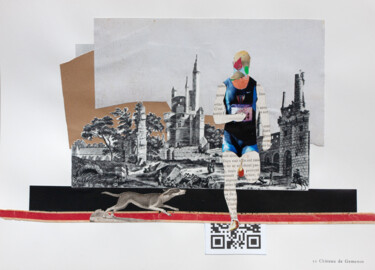 Collages intitolato "Jogging au château" da Frédéric Villbrandt, Opera d'arte originale, Collages