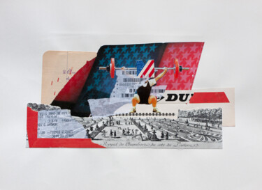 Collages titled "Le poids M" by Frédéric Villbrandt, Original Artwork, Collages