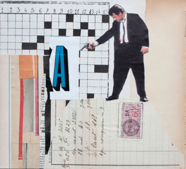 Collages titled "L'exécution du A" by Frédéric Villbrandt, Original Artwork, Collages