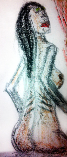 Drawing titled "Aucun sens" by Frédéric Bouillet, Original Artwork, Chalk