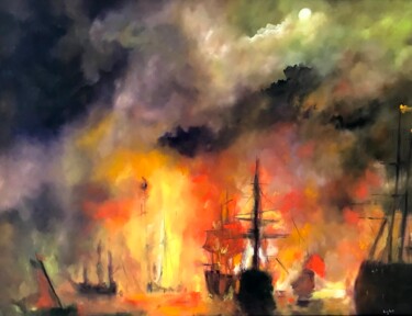 Painting titled "The Battle of Memph…" by Frederick Lyle Morris, Original Artwork, Oil