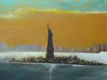 Painting titled "Liberty Harbor" by Frederick Lyle Morris, Original Artwork