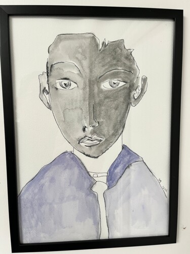 Painting titled "PAUL" by Frédérick Meunier, Original Artwork, Acrylic Mounted on Other rigid panel