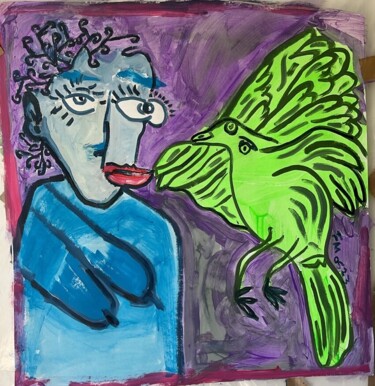 Картина под названием "L'Oiseau" - Frédérick Meunier, Подлинное произведение искусства, Акрил