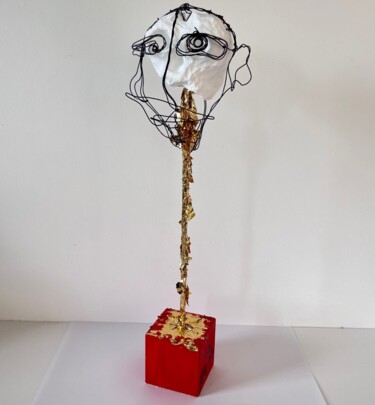 Sculpture titled "MWKAOU (money will…" by Frédérick Meunier, Original Artwork, Wire