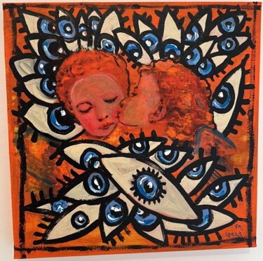 Peinture intitulée "Le baiser volé" par Frédérick Meunier, Œuvre d'art originale, Acrylique Monté sur Châssis en bois