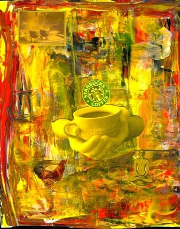 Painting titled "BUDDHA CUP" by Frederick Epistola, Original Artwork, Oil