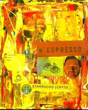Painting titled "COFFEE MOGUL" by Frederick Epistola, Original Artwork, Oil