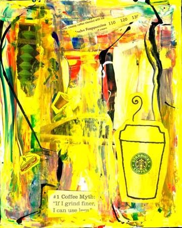 Painting titled "COFFEE MYTH" by Frederick Epistola, Original Artwork, Oil