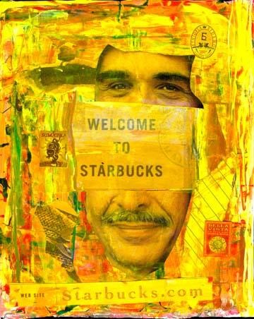 Painting titled "WELCOME TO STARBUCKS" by Frederick Epistola, Original Artwork, Oil