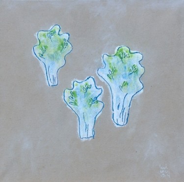 Painting titled "arbres" by Frédéric Leclercq, Original Artwork