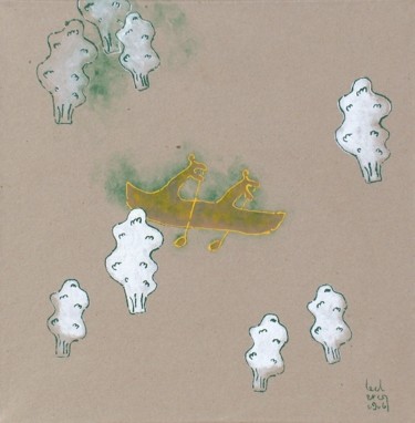 Painting titled "canoë" by Frédéric Leclercq, Original Artwork