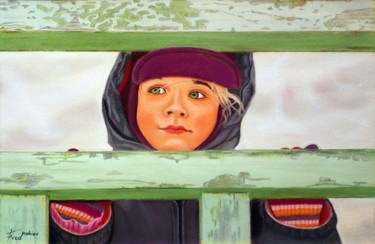 Painting titled "Joli minois rosi pa…" by Fred Mahieu, Original Artwork, Pastel