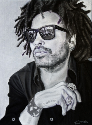 "Lenny B&W" başlıklı Tablo Fred Mahieu tarafından, Orijinal sanat, Pastel