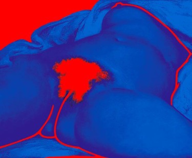 Arts numériques intitulée "Blue cherry" par Frédéric Pierret, Œuvre d'art originale
