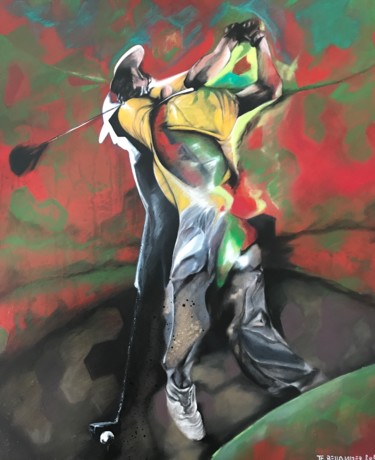 Malerei mit dem Titel "Le golfeur" von Frederik Bellanger, Original-Kunstwerk, Acryl