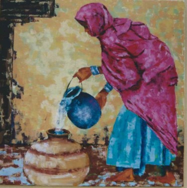 Painting titled "Eau sacrée" by Frédérique Brillon, Original Artwork