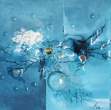 Peinture intitulée "Série "Ice Blue " 2" par Frédérique Chabin-Rivière, Œuvre d'art originale, Acrylique