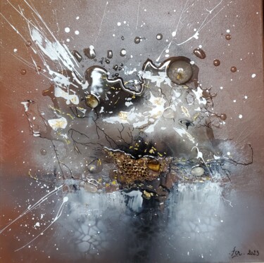 Painting titled "Storm" by Frédérique Chabin-Rivière, Original Artwork, Acrylic Mounted on Wood Stretcher frame