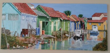 Painting titled "Chateau-d-oleron-le…" by Frederique Colombelle, Original Artwork, Acrylic