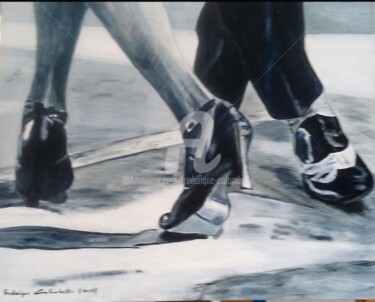 Peinture intitulée "danseurs-tango-" par Frederique Colombelle, Œuvre d'art originale, Acrylique