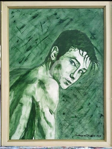 Peinture intitulée "le-jeune-homme-" par Frederique Colombelle, Œuvre d'art originale, Acrylique