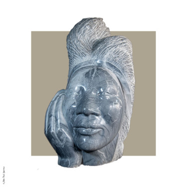 Sculpture intitulée "Mongol g" par Frederique De Meester, Œuvre d'art originale, Pierre