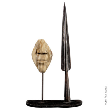 Escultura intitulada "Samouraï" por Frederique De Meester, Obras de arte originais, Pedra